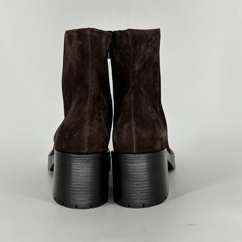 La Canadienne Weave City Dry Waterproof Suede Boots Brunette Brown Women Size 11